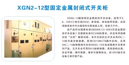 XGN2-12型固定金屬封閉式開關(guān)柜 XGN2-12型固定金屬封閉式開關(guān)柜